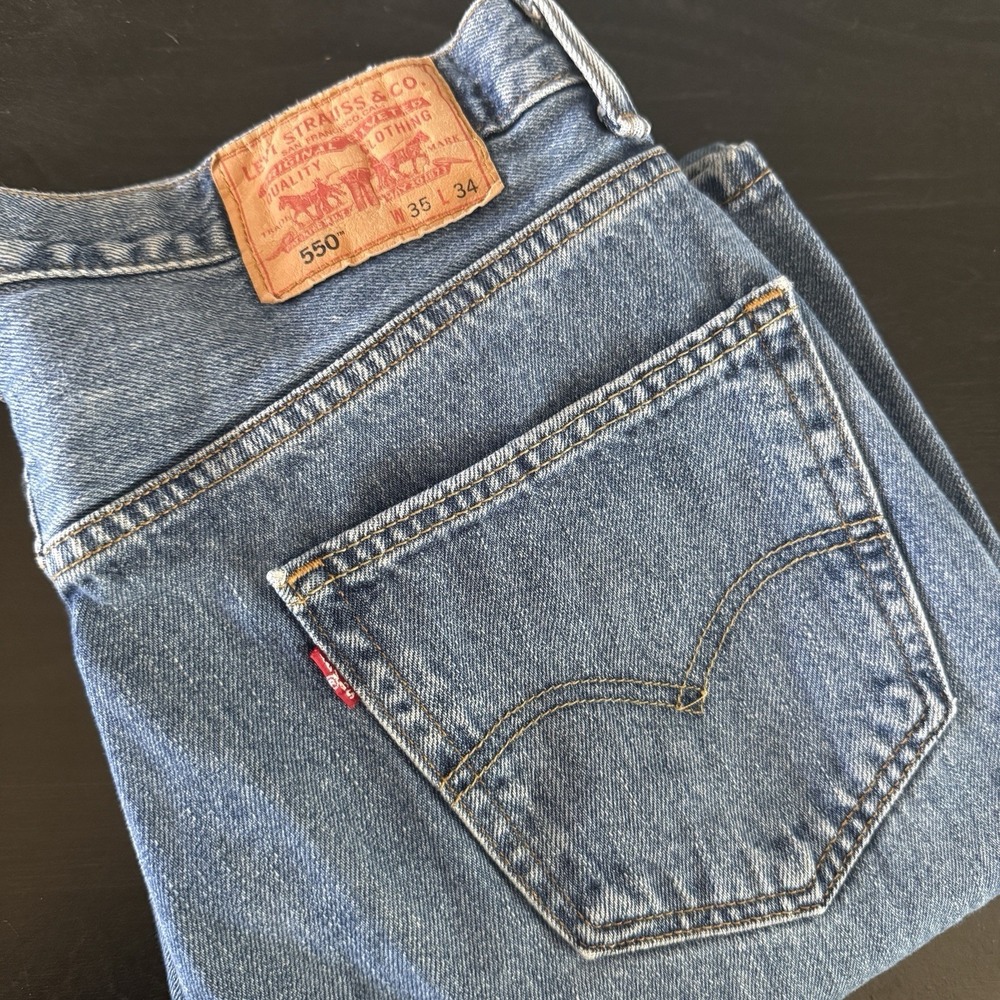 Vintage Levis 550 Jeans 36x34 Fits 32x24 Red Tab Denim 100%‎ Cotton Y2K